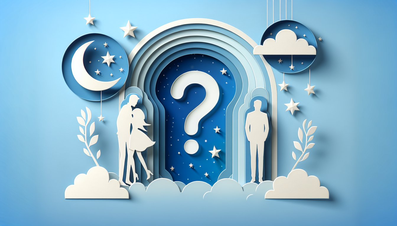 Paper art illustration for solo life personality quiz on a sky blue background.