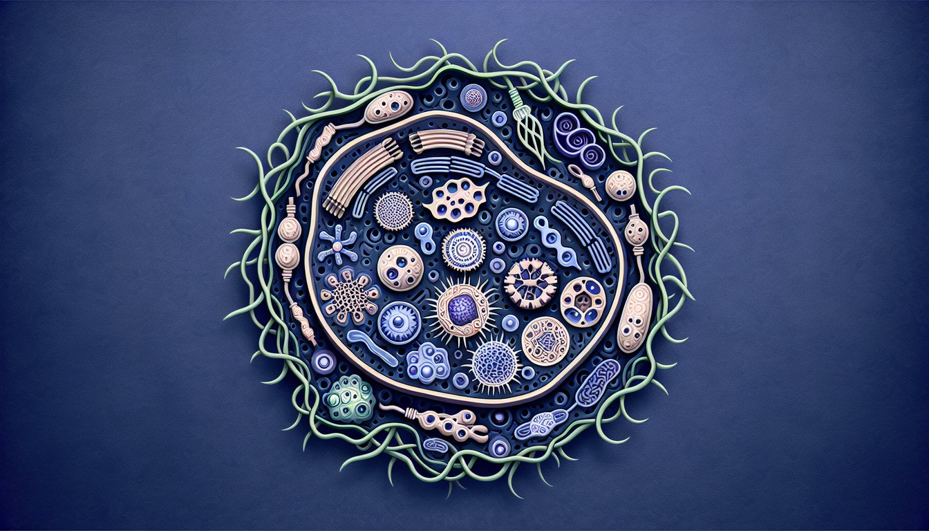 3D voxel art representing Eukaryotic Cell Biology Laboratory course content
