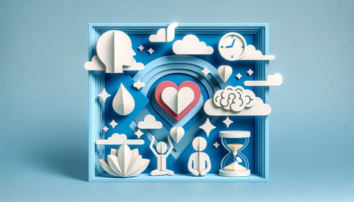 Paper art illustration for Bungo Stray Dogs character quiz on a sky blue background