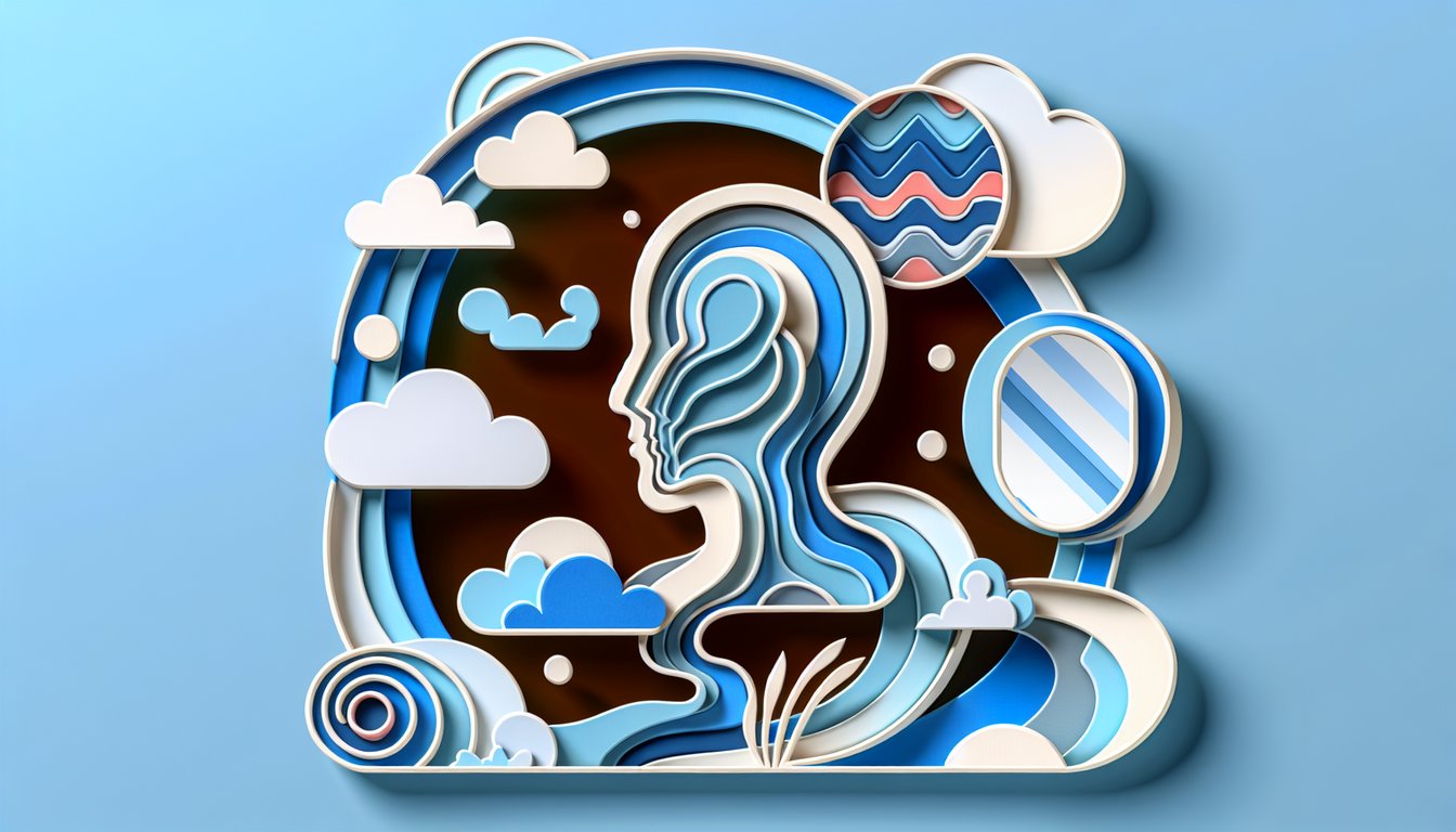 Paper art cutouts of quirky characters on sky blue background inviting discovery of Chaotic Ana match