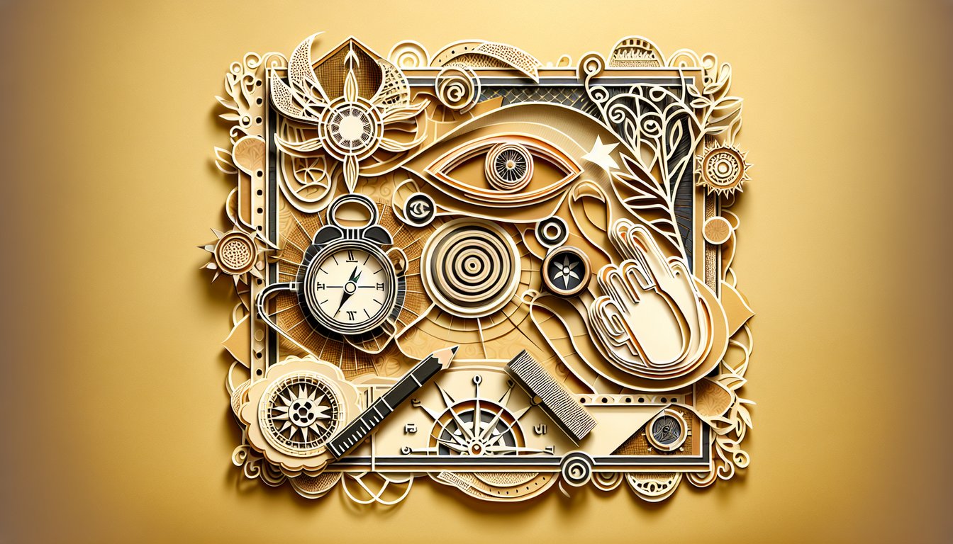 paper art shows a woman and man with floating hearts on golden background for quiz about subtle attraction signs