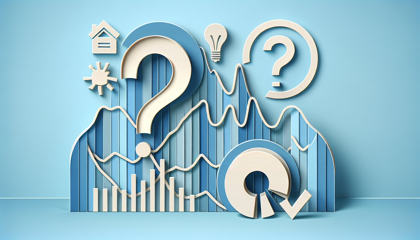 Paper art style illustrating normal distribution bell curve quiz elements on sky blue background