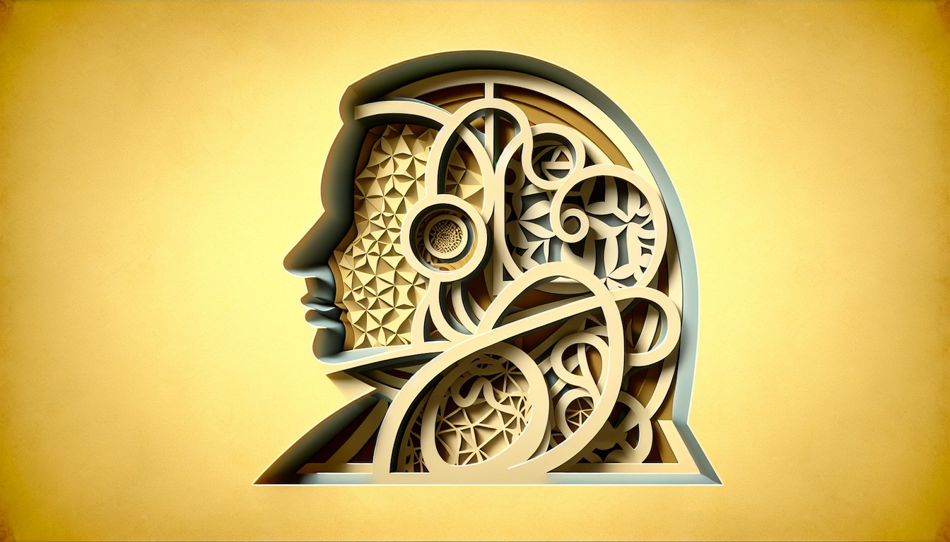 Paper art illustration for Gravity Falls character quiz on a golden yellow background