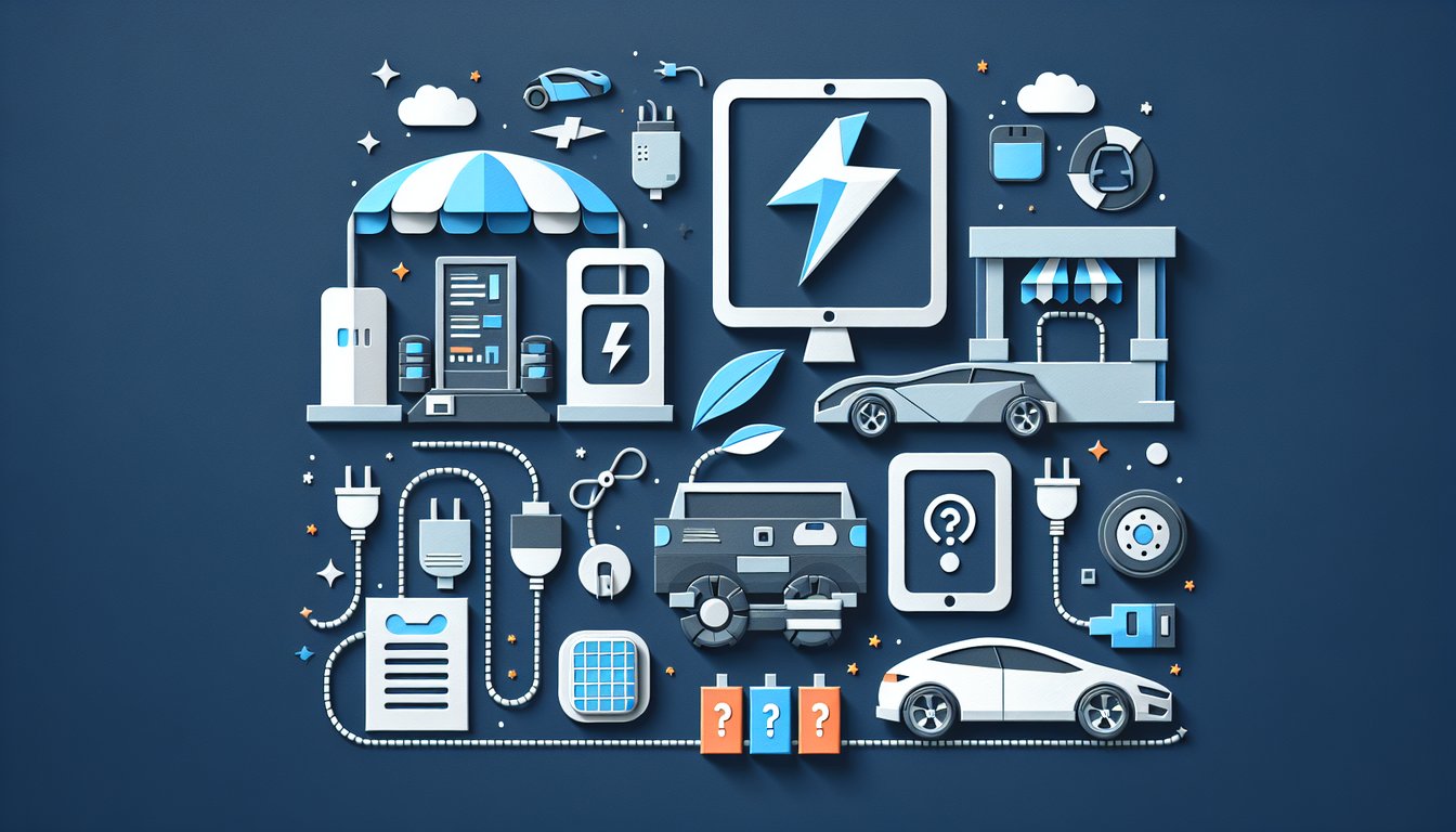 Colorful paper art illustrating a quiz on Electric Vehicle Trivia