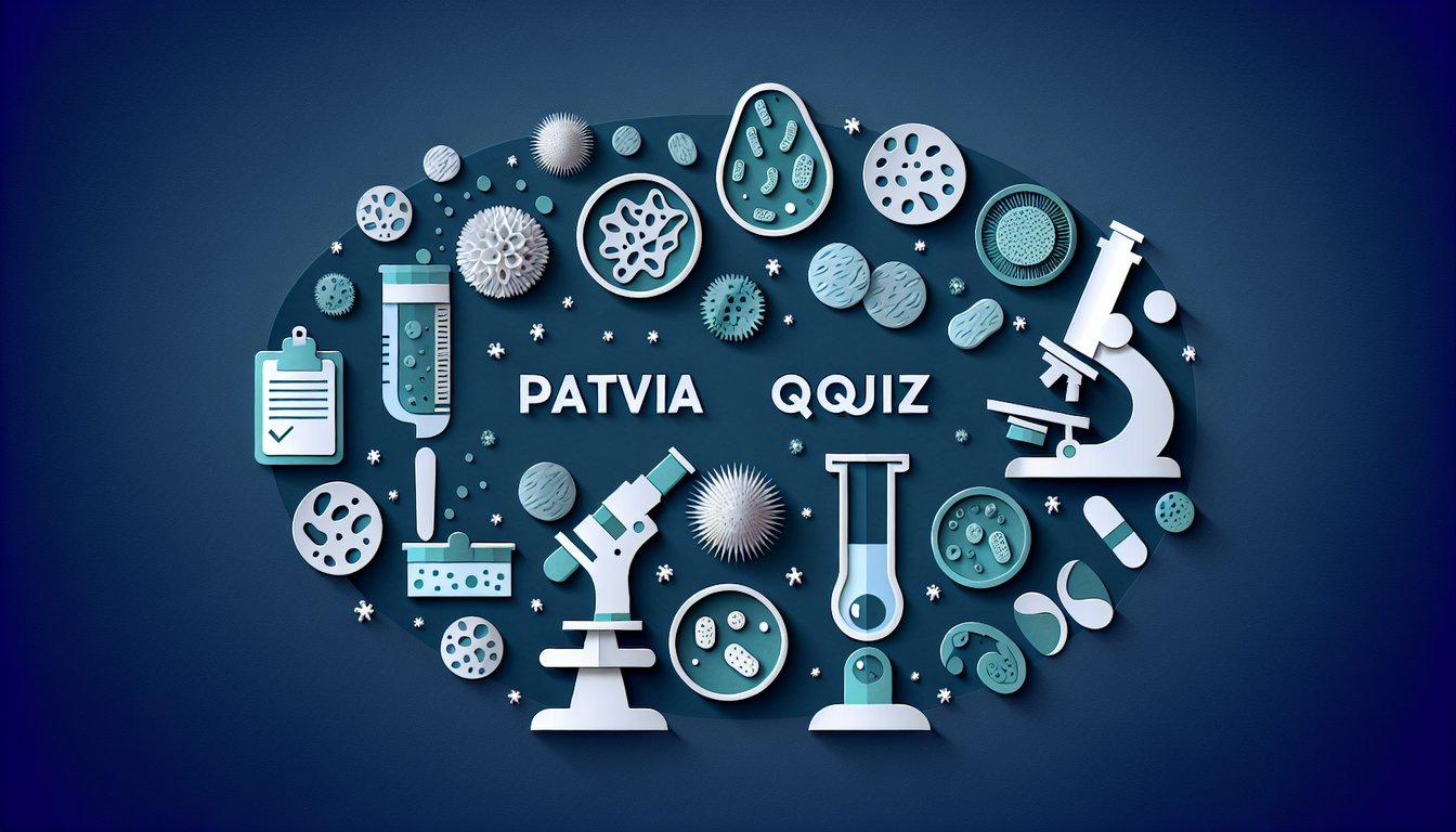 Colorful paper art depicting elements related to Medical Pathology Assessment Quiz