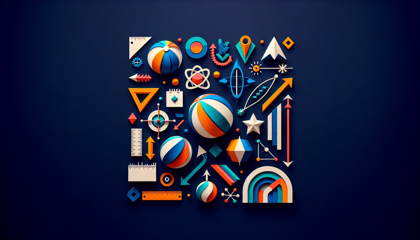 Colorful paper art promoting Net Force Color Quest, a physics trivia quiz for high school students.