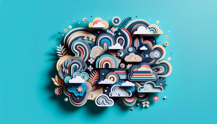 Paper art illustration of Doraemon characters on a teal background for a free personality match quiz.