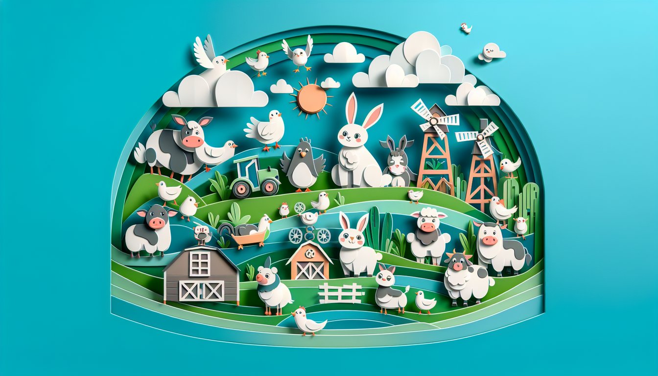 Paper art Free Peppa Pig quiz banner with cartoon characters and smiling pig family on teal background