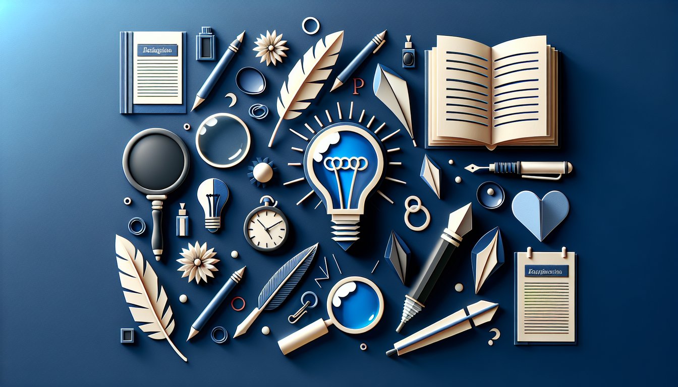 Colorful paper art promoting a high school English quiz on rhetorical devices