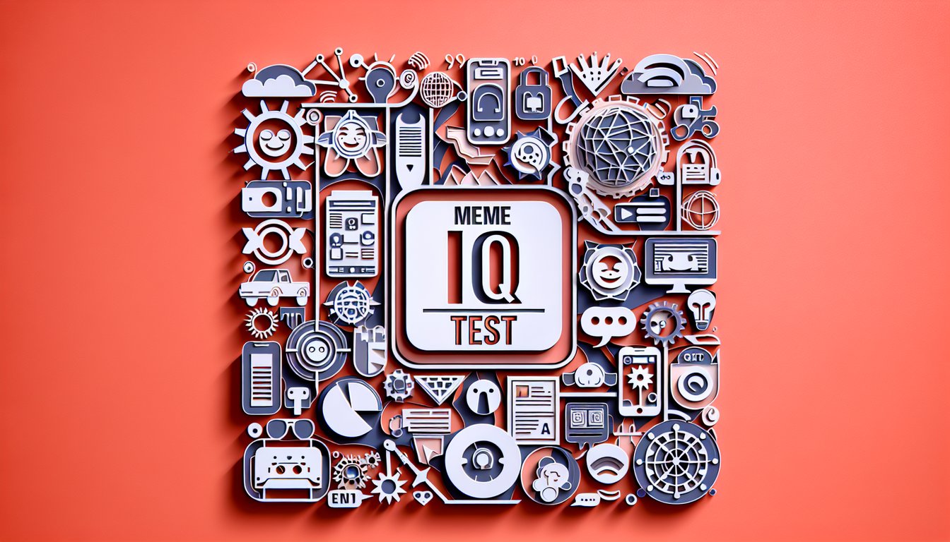 Paper art illustration of layered paper frames brain lightbulb meme symbols puzzle pieces on coral background