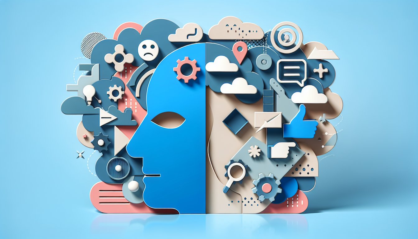 Paper art illustration for a quiz about testing your true appeal on a sky blue background.