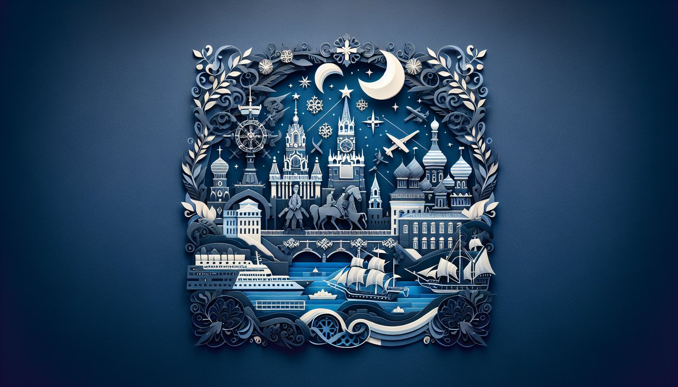 3D voxel art illustrating the historical course Russia- Peter the Great to Rev