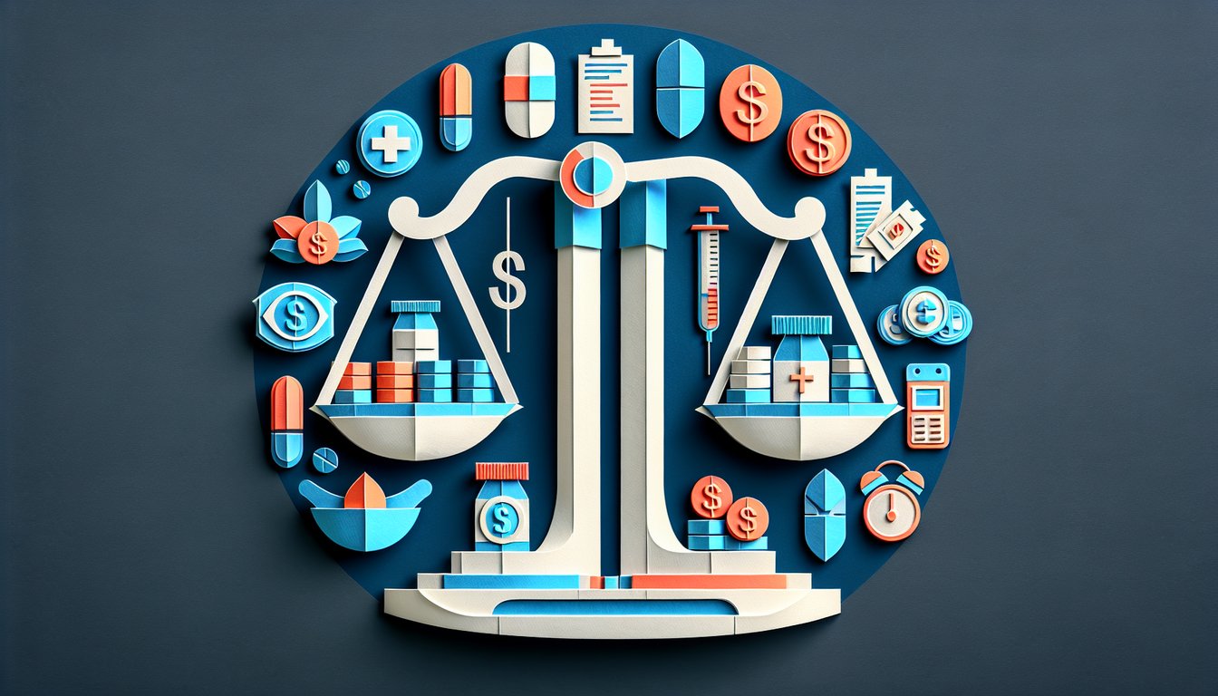 Colorful paper art illustrating a quiz on Pharmaceutical Pricing and Policy Assessment