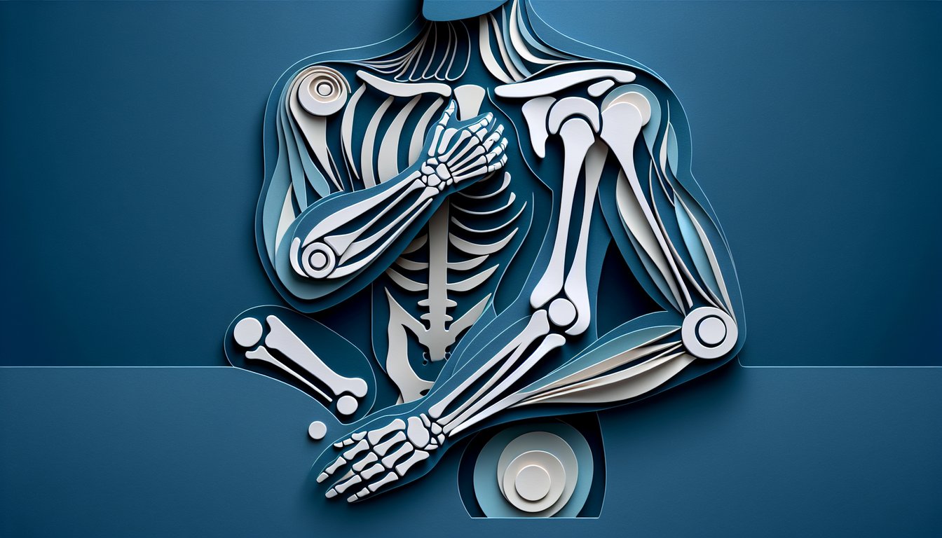Paper art of joint structures labeled chapter 8 anatomy physiology quiz joint classifications on dark blue background