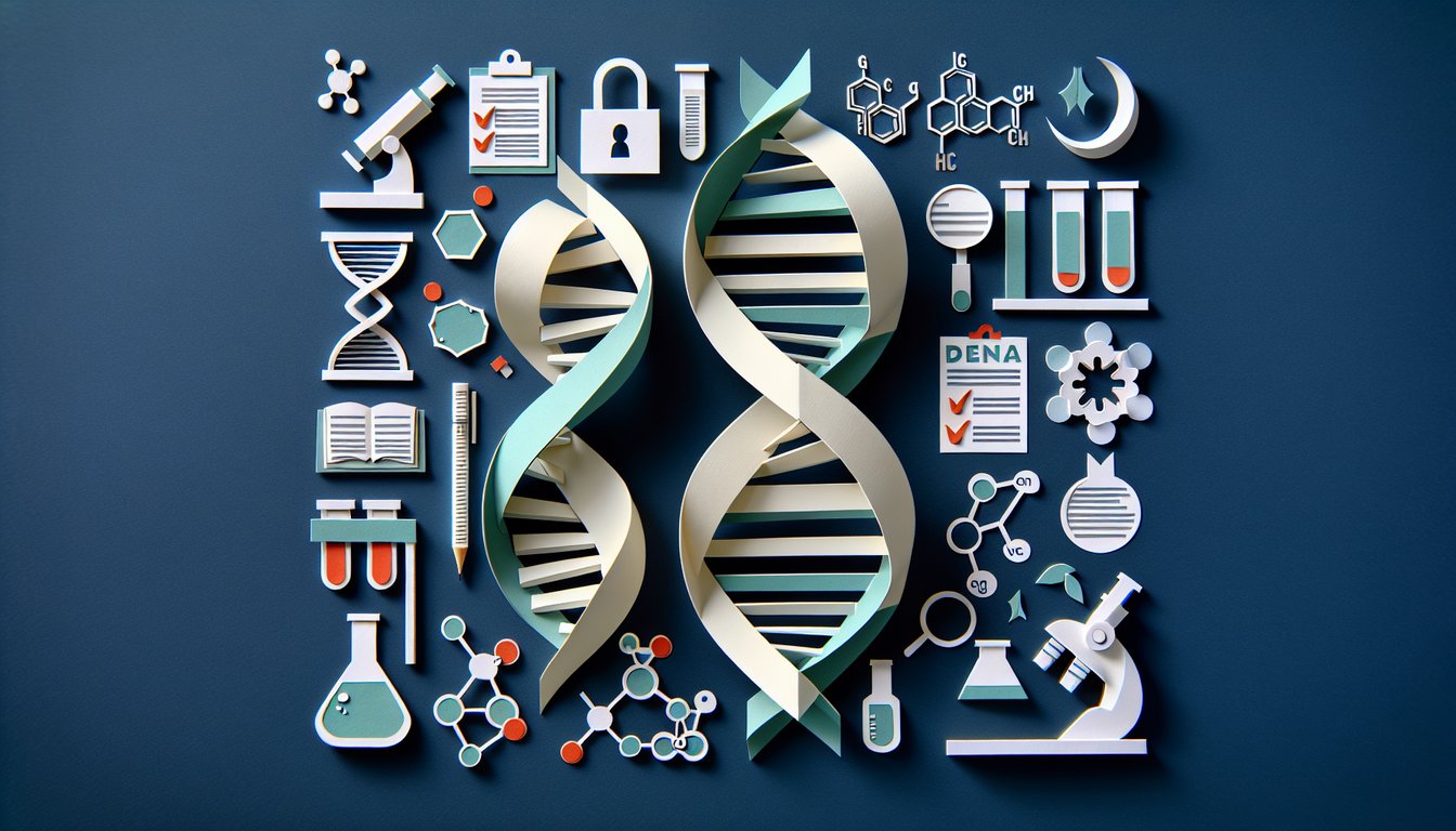 Double Gene Challenge quiz art engaging high school students in core genetics concepts.