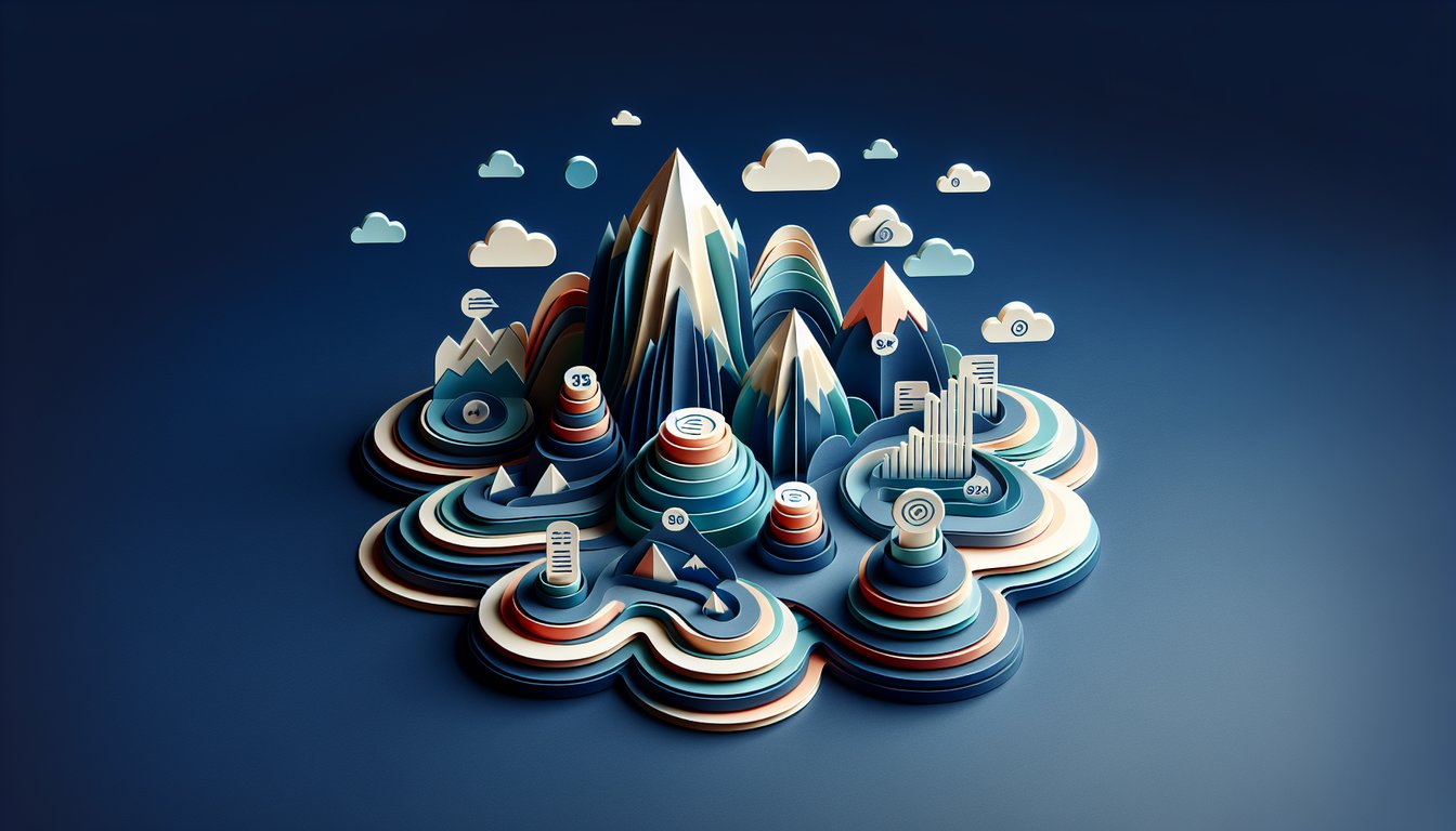 Paper art illustration for SPSC screening test mock quiz on dark blue background