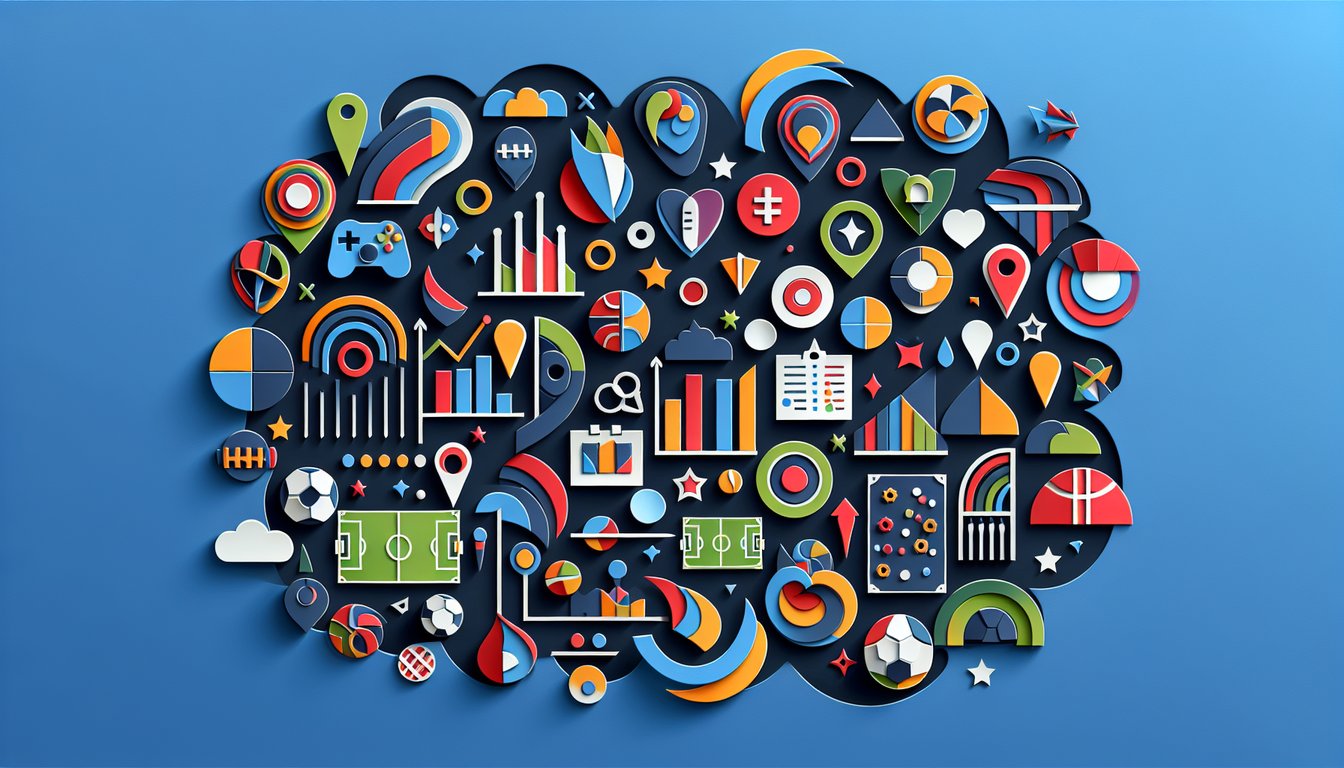 Colorful paper art depicting a sports management knowledge assessment quiz
