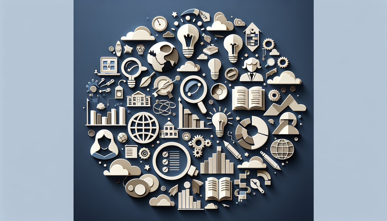 Paper art illustration for sociology quiz on dark blue background