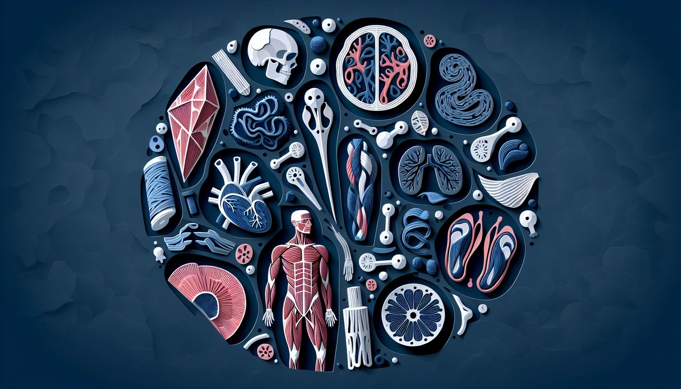 Paper art illustration promoting a free Tissue Identification Quiz on a dark blue background.