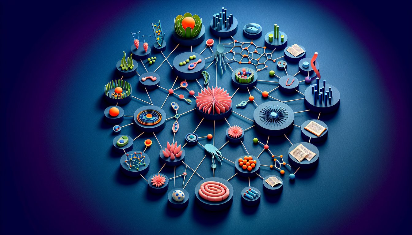 3D voxel art representing Systems Biology course on Biological Networks Design Principles