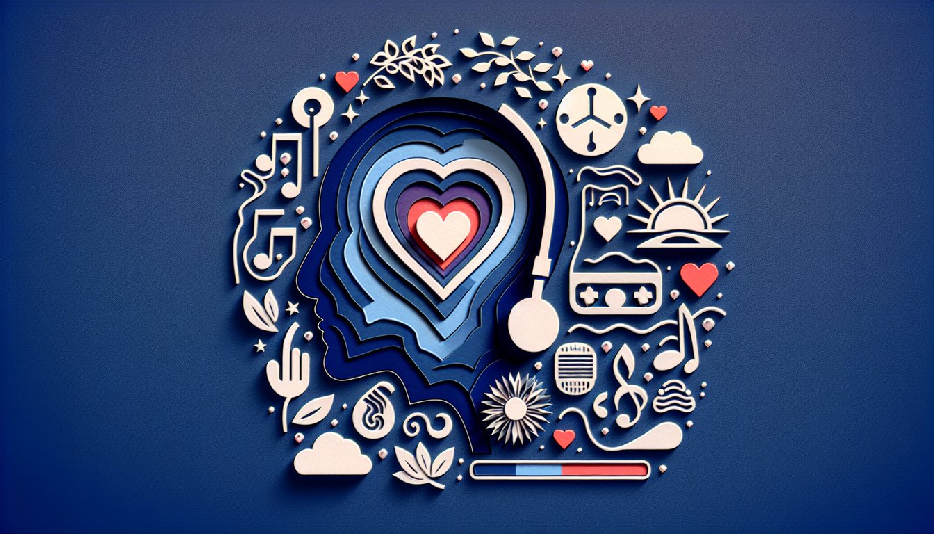 Paper art illustration for Big Time Rush personality quiz on dark blue background