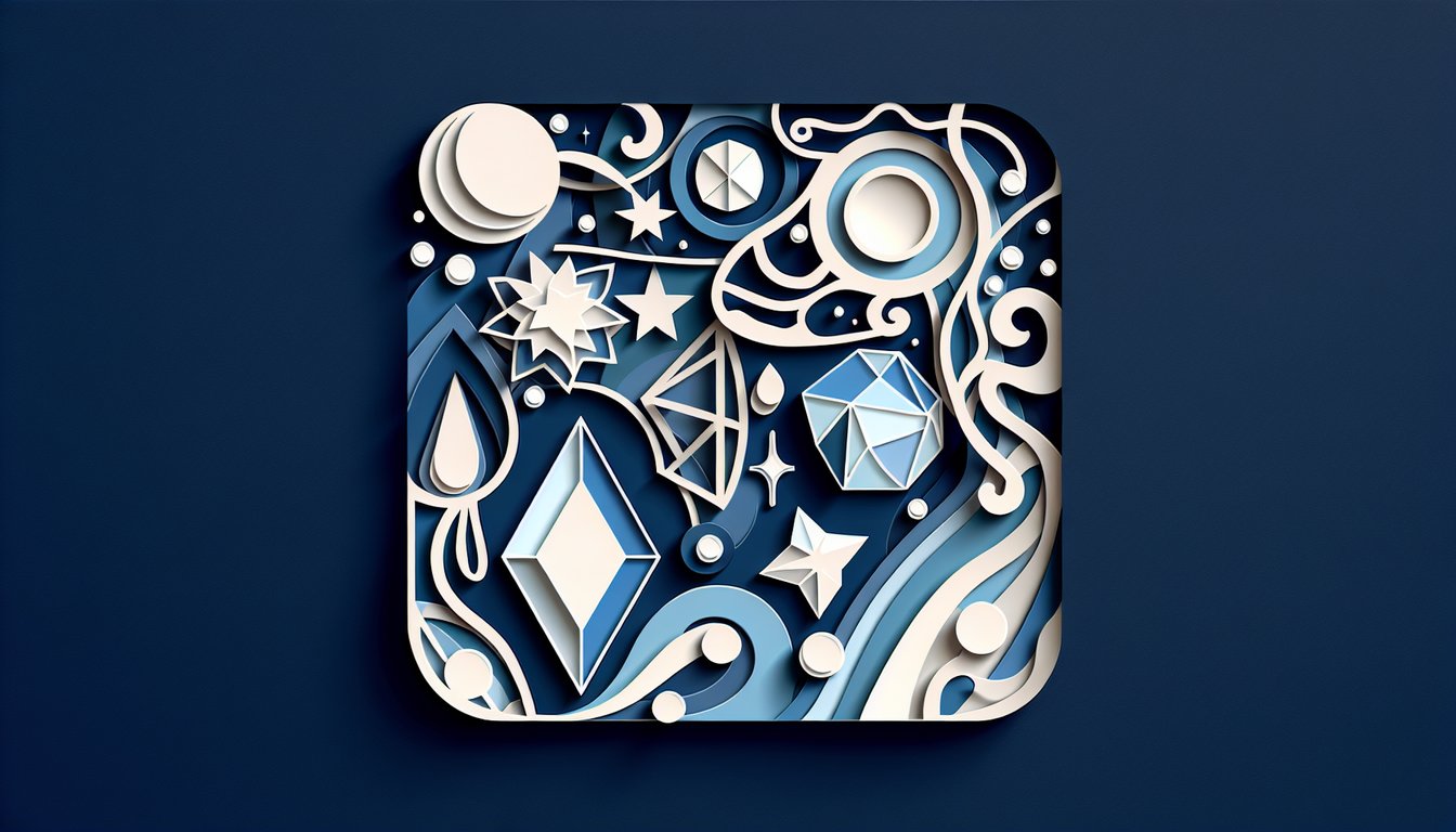 Steven Universe character quiz paper art illustration on a dark blue background
