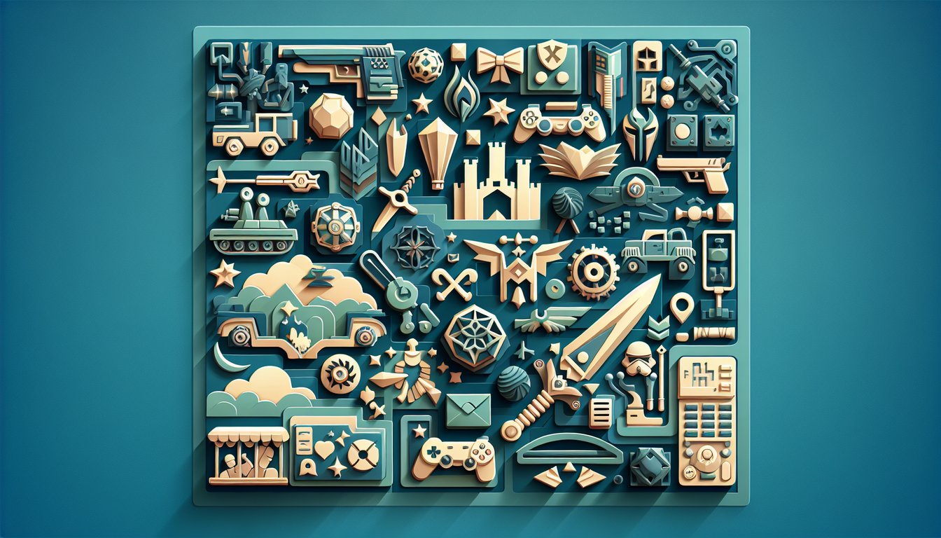 Paper art style Battle Bears Gold characters weapons and strategy icons on teal background for multiplayer trivia quiz.