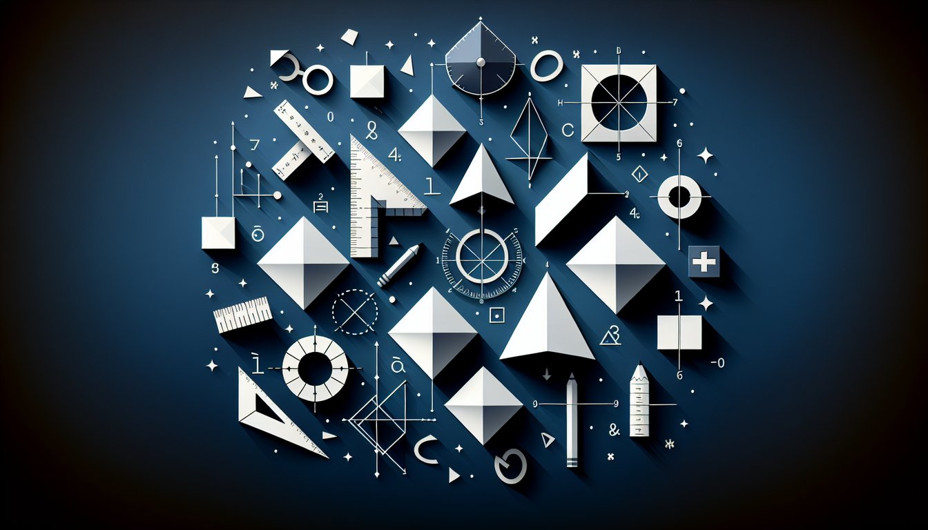 Colorful paper art promoting Segment  Angle Mastery trivia for high school geometry students.
