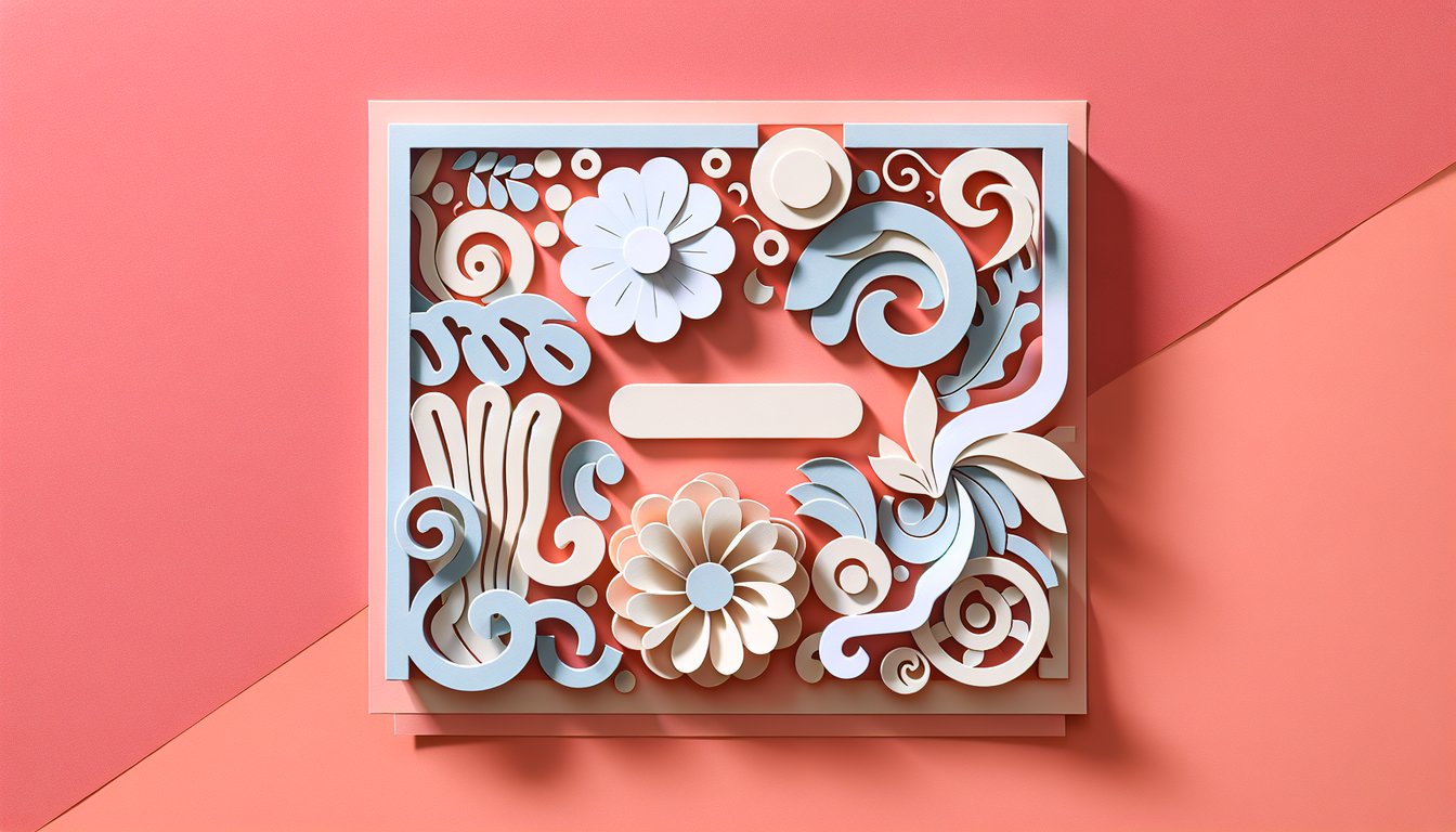 paper art illustration of hanging name tags letters and clouds on coral background promoting quiz to reveal your ideal name