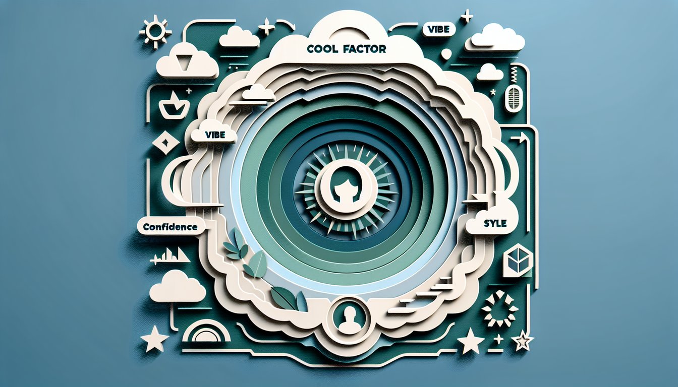 Paper art illustration for Am I Cool Quiz on teal background