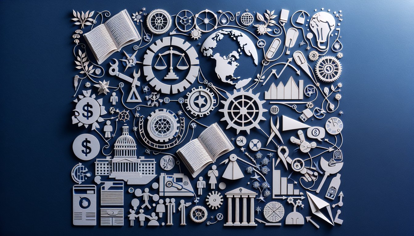 Colorful paper art promoting Capitalism Uncovered trivia quiz for students studying economics
