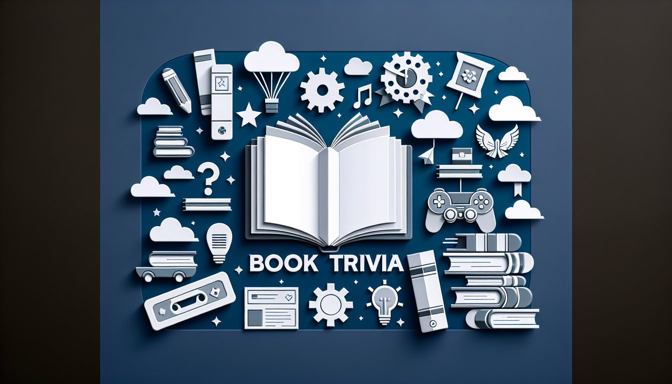 Colorful paper art depicting a trivia quiz about books