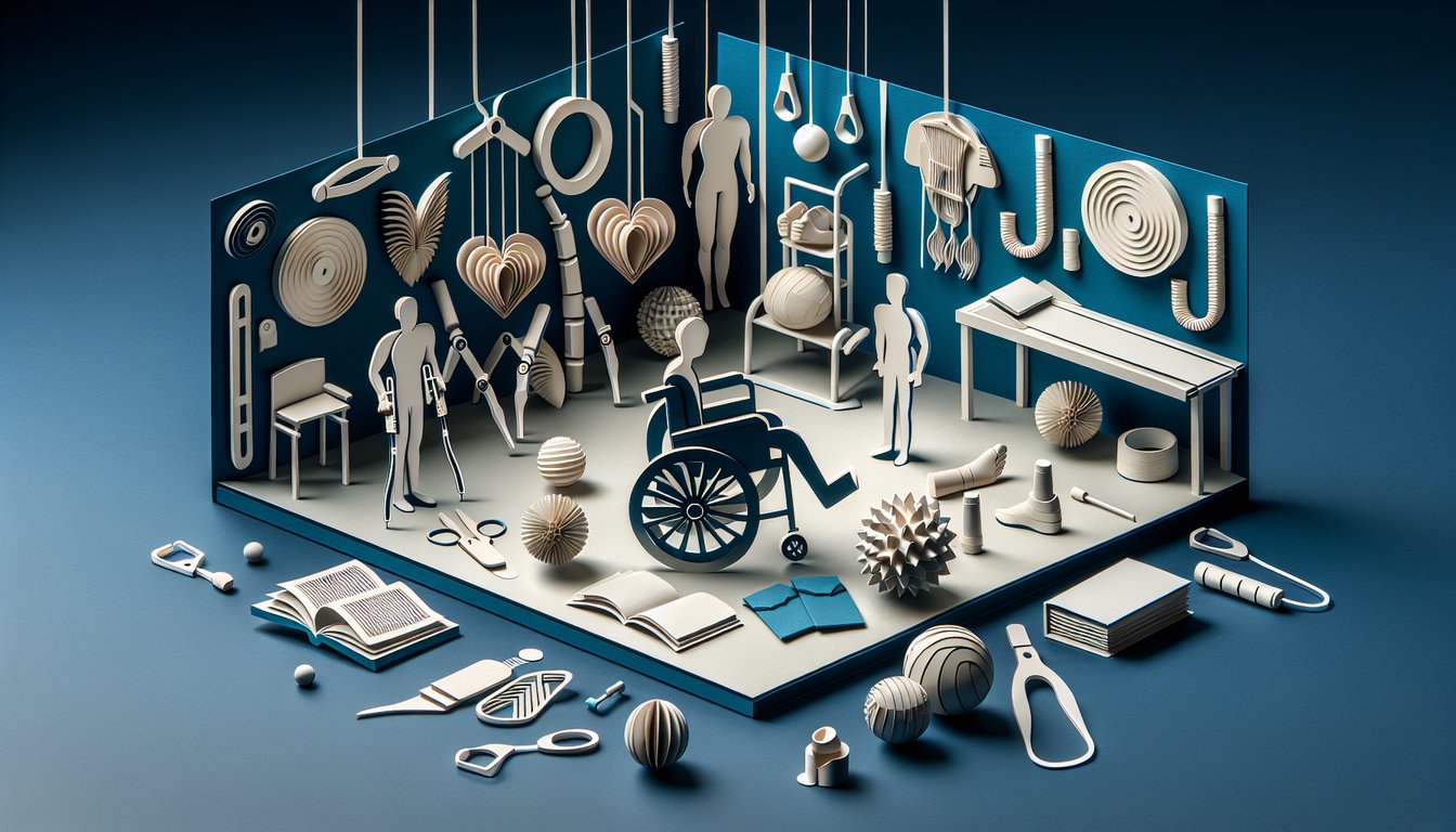 3D voxel art illustrating the course Physical Medicine and Rehabilitation