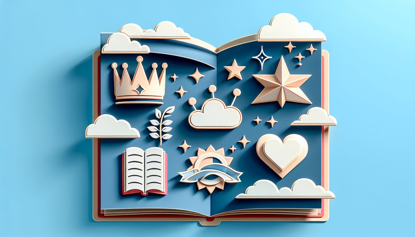 Paper art illustration for a Mean Girls character quiz with stylized cutout silhouettes and text on a sky blue background.