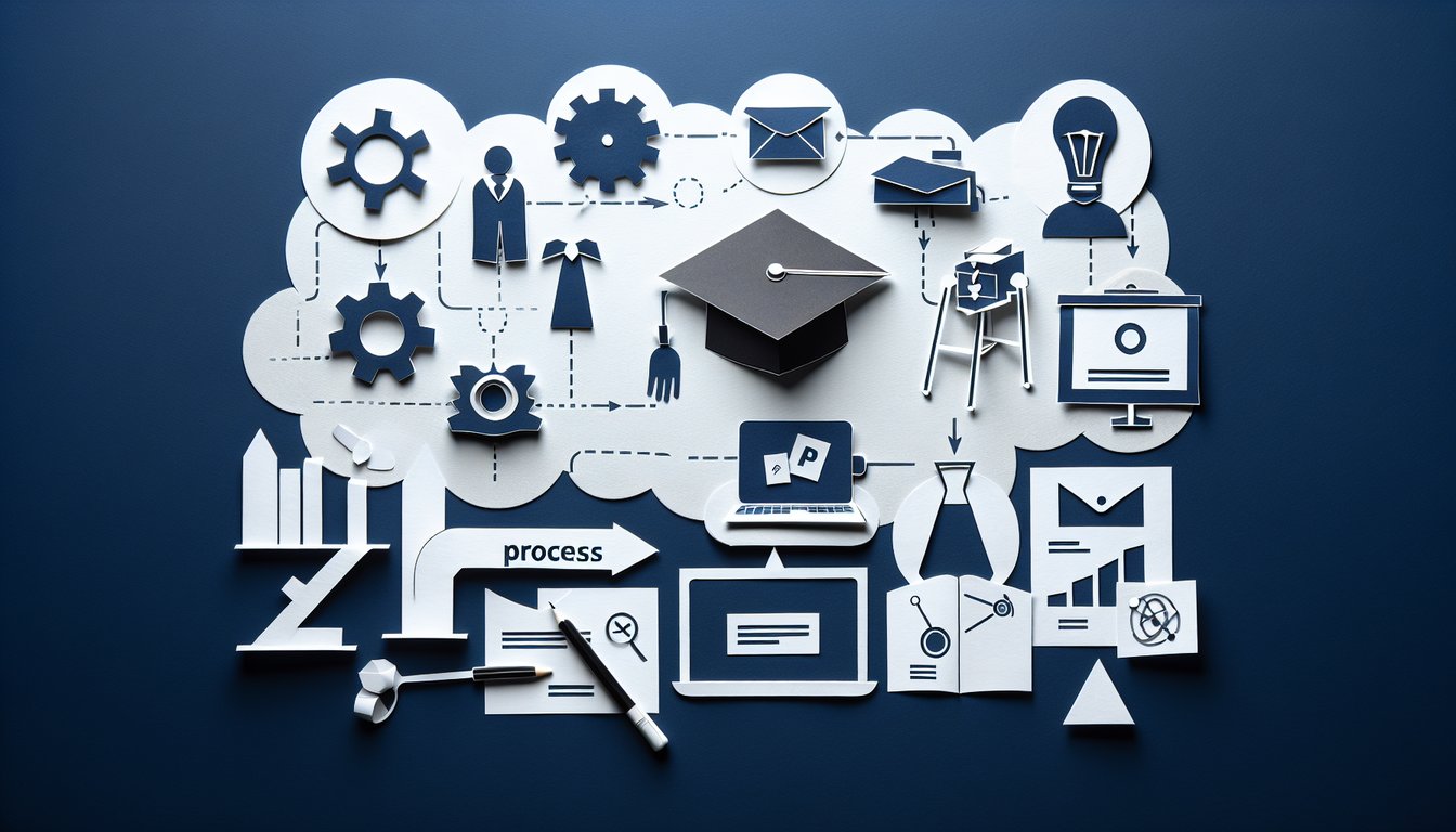 3D voxel art illustrating stages of Graduate Process Project course