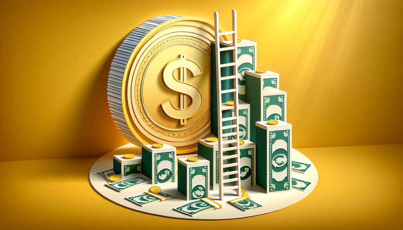 Paper art illustration for Who Wants to Be a Millionaire online game quiz on golden yellow background
