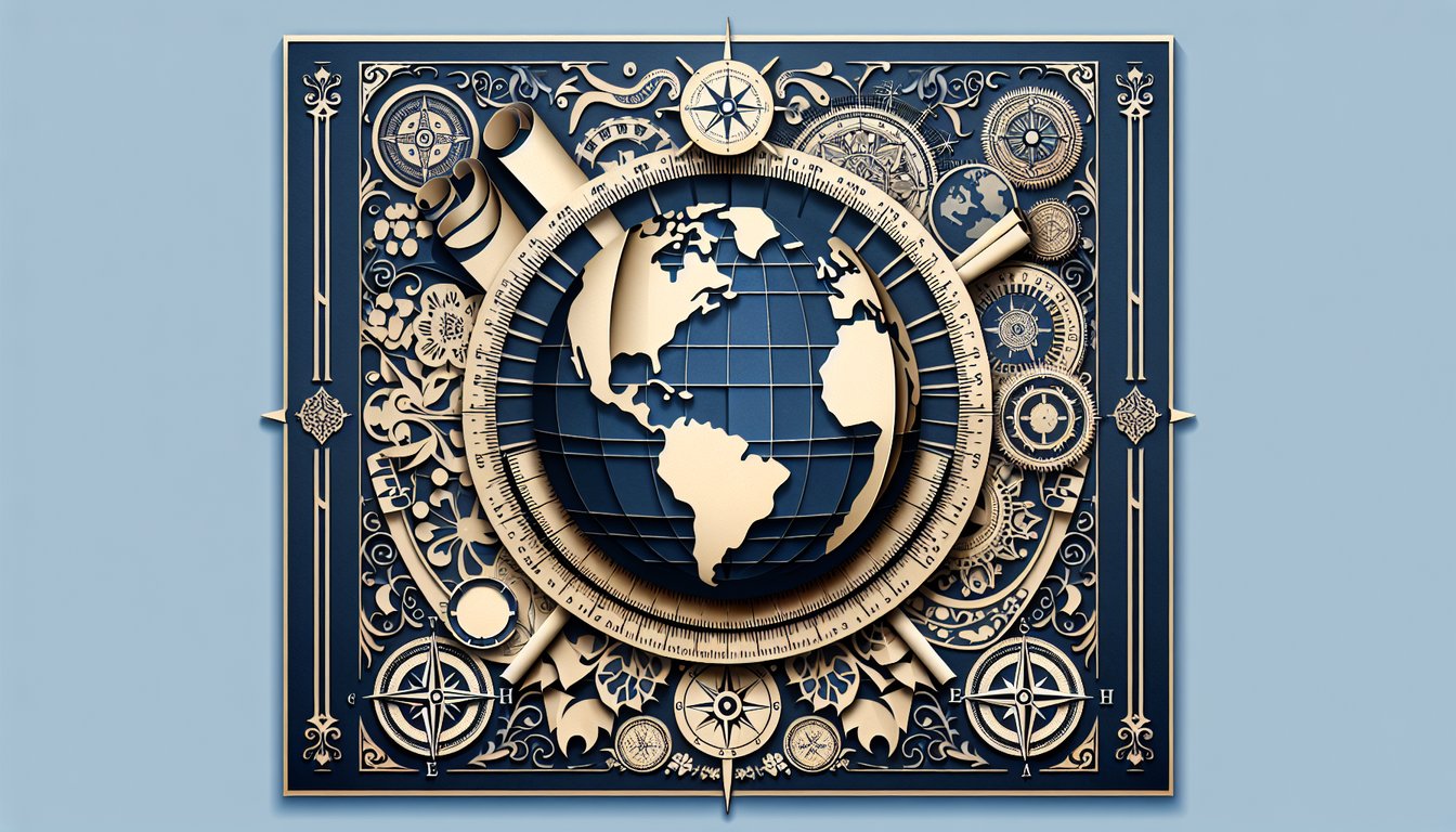 Colorful paper art promoting Global Regents Remix, a high school social studies trivia quiz.