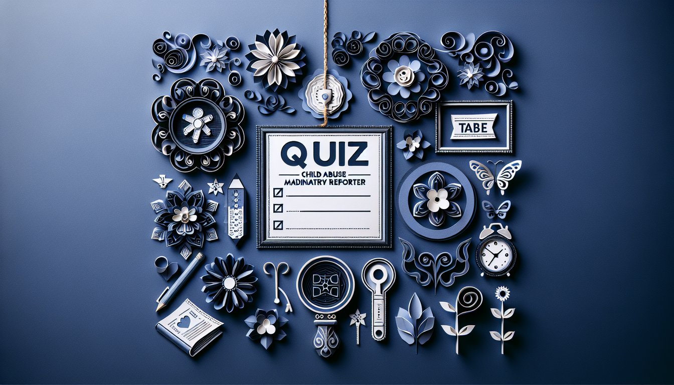 Colorful paper art promoting Child Abuse Mandatory Reporter Quiz
