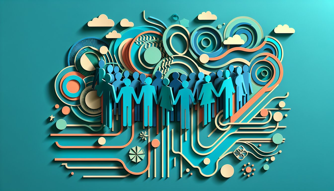 Beta Squad personality quiz paper art illustration on a teal background