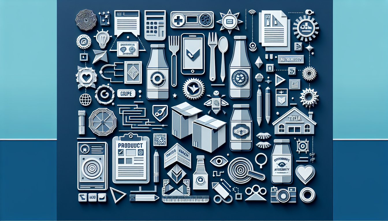Colorful paper art depicting a fun and engaging Product Authenticity Quiz.