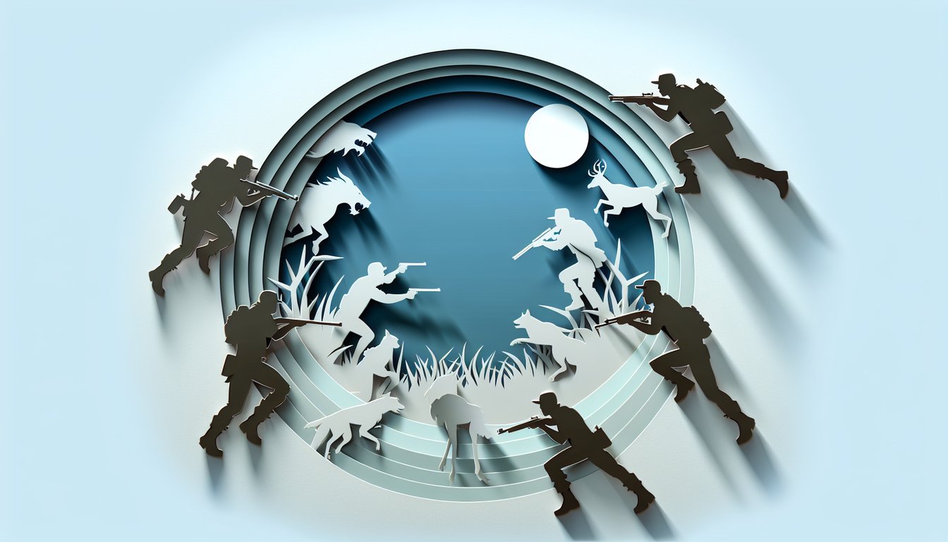 Solo Leveling quiz paper art illustration featuring hunters and shadows on a sky blue background.