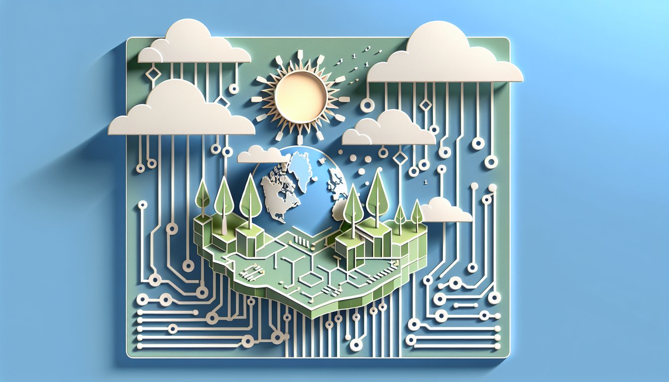 Paper art illustration for binary questions quiz on sky blue background