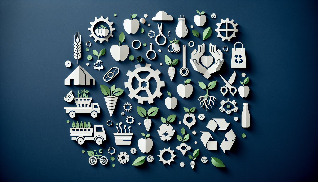 3D voxel art showcasing Intro Sustainable Food Systems course content