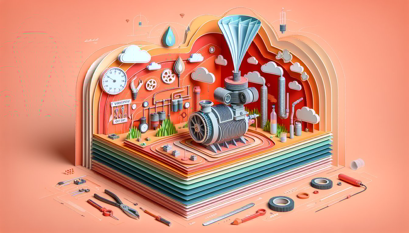 Paper art illustration for Small Gas Engines Chapter 8 quiz on coral background