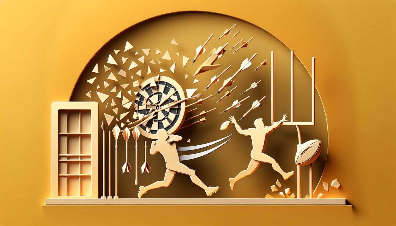 Paper art illustration for Tom Brady trivia quiz on golden yellow background