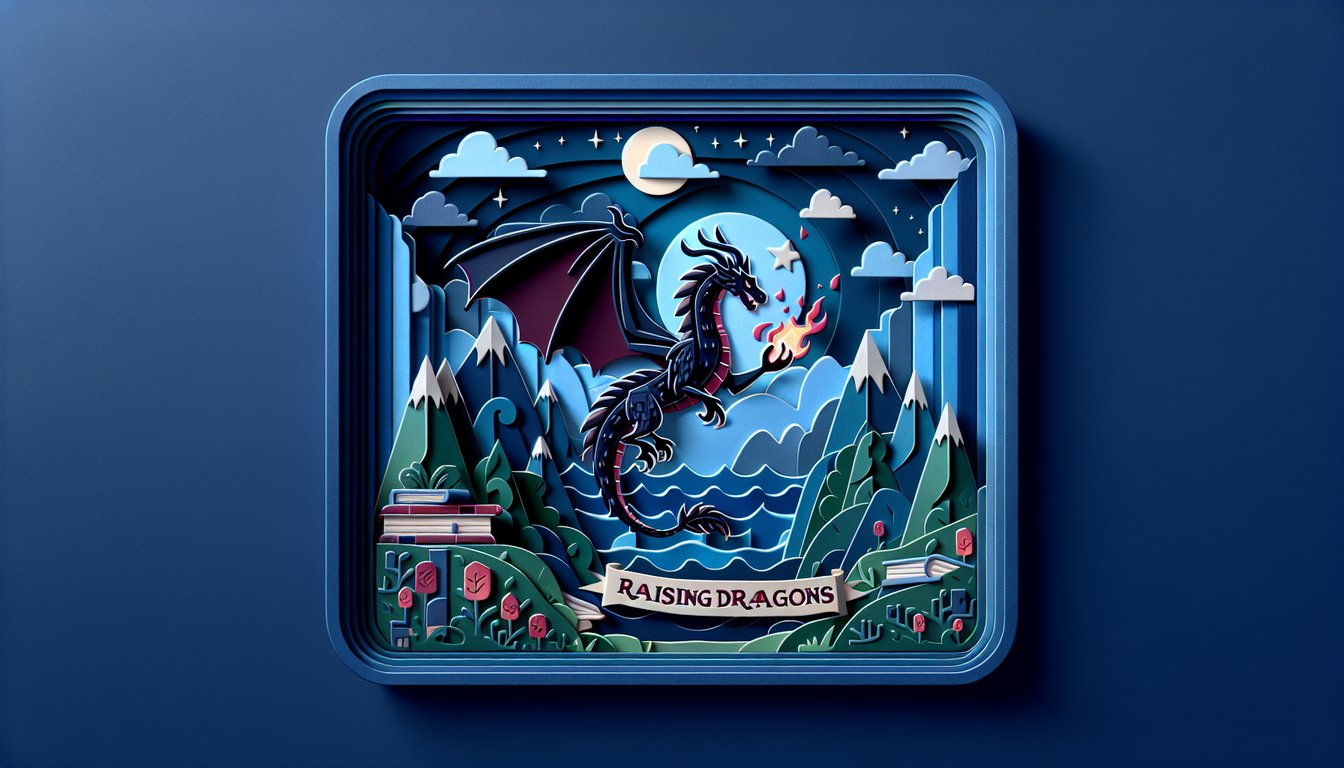 Colorful paper art letters and dragon shapes, arranged around 3rd grade spelling quiz title on dark blue background.