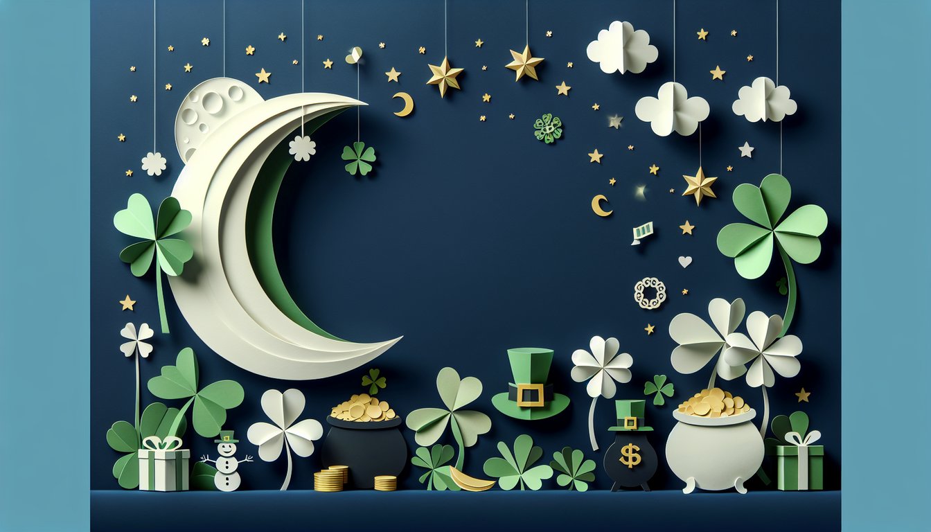 St. Patricks Day trivia quiz depicted in colorful and playful paper art