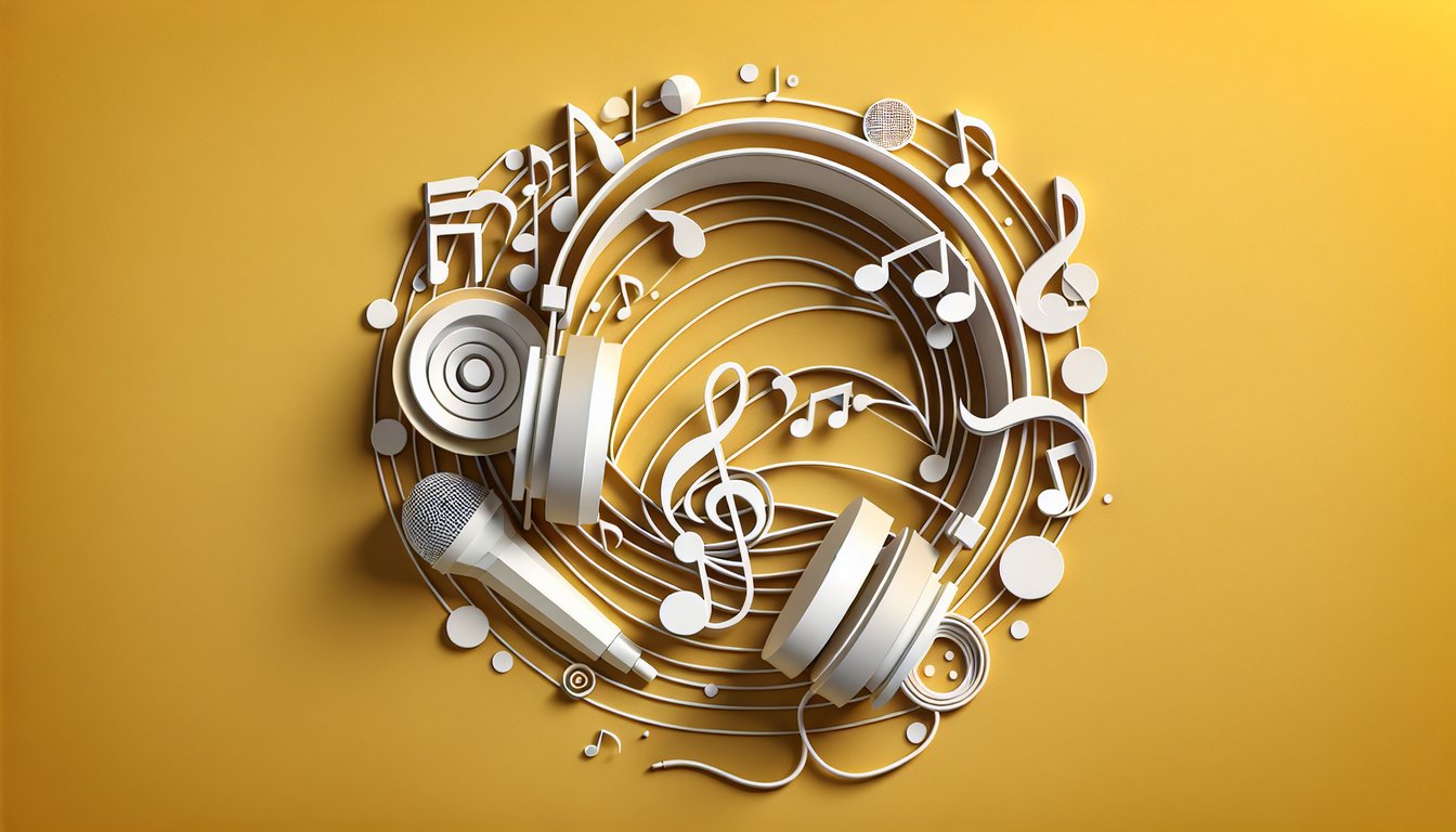 Paper art illustration for One Touch by Nicole C. Mullen lyrics quiz on golden yellow background.