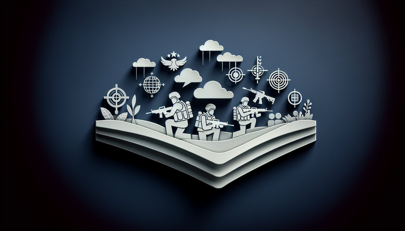 Paper art illustration of five stylized fighters representing combat communication styles on dark blue background for quiz