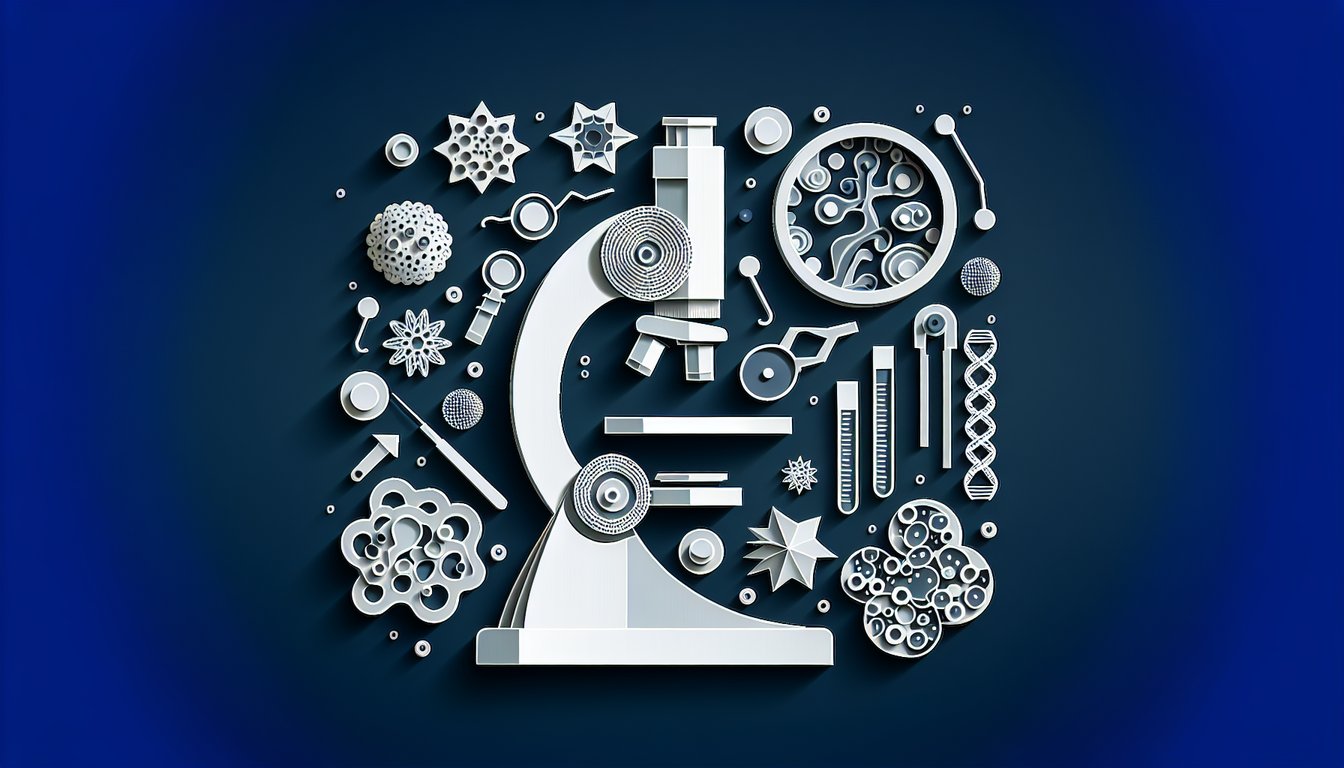 3D voxel art illustrating concepts from the Advanced Electron Microscopy course